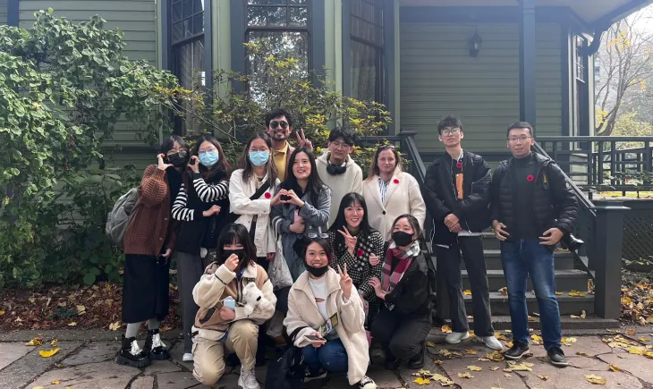 Pre MDM students standing in front of Roedde House